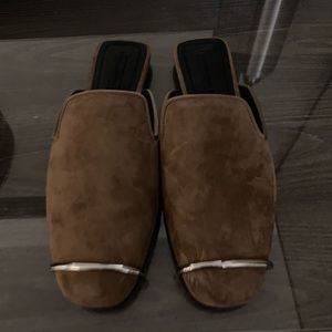 Brown Suede Alexander Wang “Jaelle” Mules